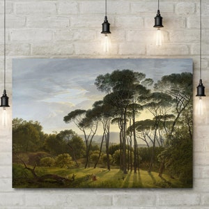 Hendrik Voogd - Italian Landscape with Umbrella Pines Canvas Art, Landscape Art,  Reproduction Canvas Print, Landscape Canvas, Ready To Hang