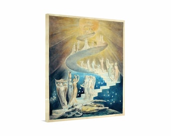 William Blake - Jacob's Ladder Canvas Art,Religious Art,Famous Painting,Angelic Canvas Print,Religious Canvas,Reproduction Canvas Home Decor