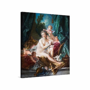 Francois Boucher - The Toilette of Venus (1751) Canvas Wall Art, Famous Painting, Mythological Painting, Boucher Reproduction Home Decor