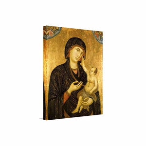 Duccio di Buoninsegna - The Madonna and Child Canvas Art, Virgin Mary, Christ Child, Religious Wall Art,  Reproduction Canvas Home Decor