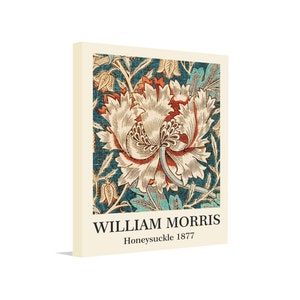 William Morris - Honeysuckle Canvas Art, Morris Print, Exhibition Canvas, Art Nouveau, Morris Canvas, Botanical Art, Flower Wall Art