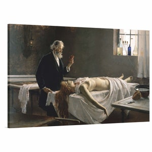 Enrique Simonet - La Autopsia 1890, Arte mural en lienzo, Anatomía del corazón, Pintura famosa, Arte de Enrique Simonet, Reproducción en lienzo para decoración del hogar