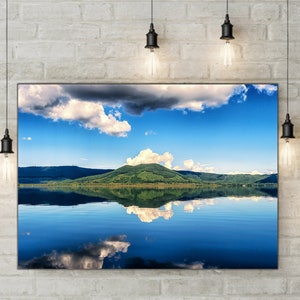 Mountain Canvas Art | Trees Print, Trees Wall Art, Landscape Decor, Lake Canvas, Lake Print, Lake Wall Art, Large Canvas Print Decor