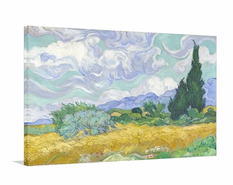Campo di grano con cipressi di Van Gogh: riproduzione di un dipinto di paesaggio