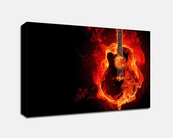 Guitar CANVAS Print | Music Studio Wall Decor, Guitar Wall Art, Music Room Wall Art, Musician Gift, Music Room Decor, Studio Wall Art