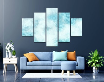 Blue Marble Abstract Canvas Art, Marble Canvas, Blue Painting, Abstract Wall Art, Contemporary Art, Modern Wall Art, Scandinavian Home Decor