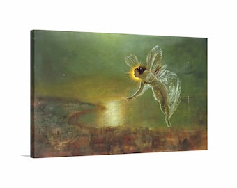 John Atkinson Grimshaw - Spirit of the Night Canvas Art,Landscape Painting,Famous Artwork,Fairy Wings Magic Pixie,Reproduction Canvas Art