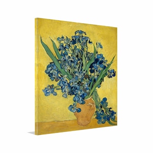 Still Life: Vase with Irises Van Gogh 1890, Irises Canvas Print, Wall Art Flower, Wall Home Decor, READY TO HANG!