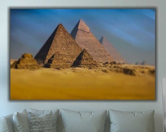 Egypt Pyramids Canvas Wall Art: Giza Photo Decor