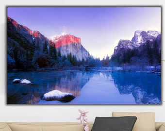 Mountain Lake Canvas Art: Large Landscape Wall Print