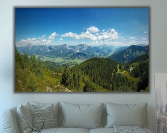 Lienzo de bosque de montaña: decoración de pared con paisajes grandes