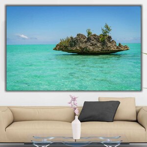 Ocean Art Print | Ocean Wall Art, Sea Wave Wall Art, Ocean Canvas Art, Tropical Beach Art, Aerial View Art, Wave Canvas Print,