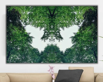 Green Trees Canvas Art, Forest Wall Decor, Ready To Hang!
