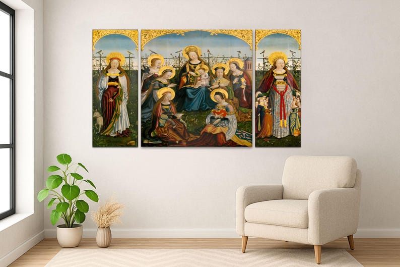 Tríptico de la Virgen con el Niño: Decoración religiosa medieval - Etsy ...