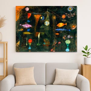 Paul Klee Fish Magic Canvas Print: Abstract Dreamlike Wall Decor