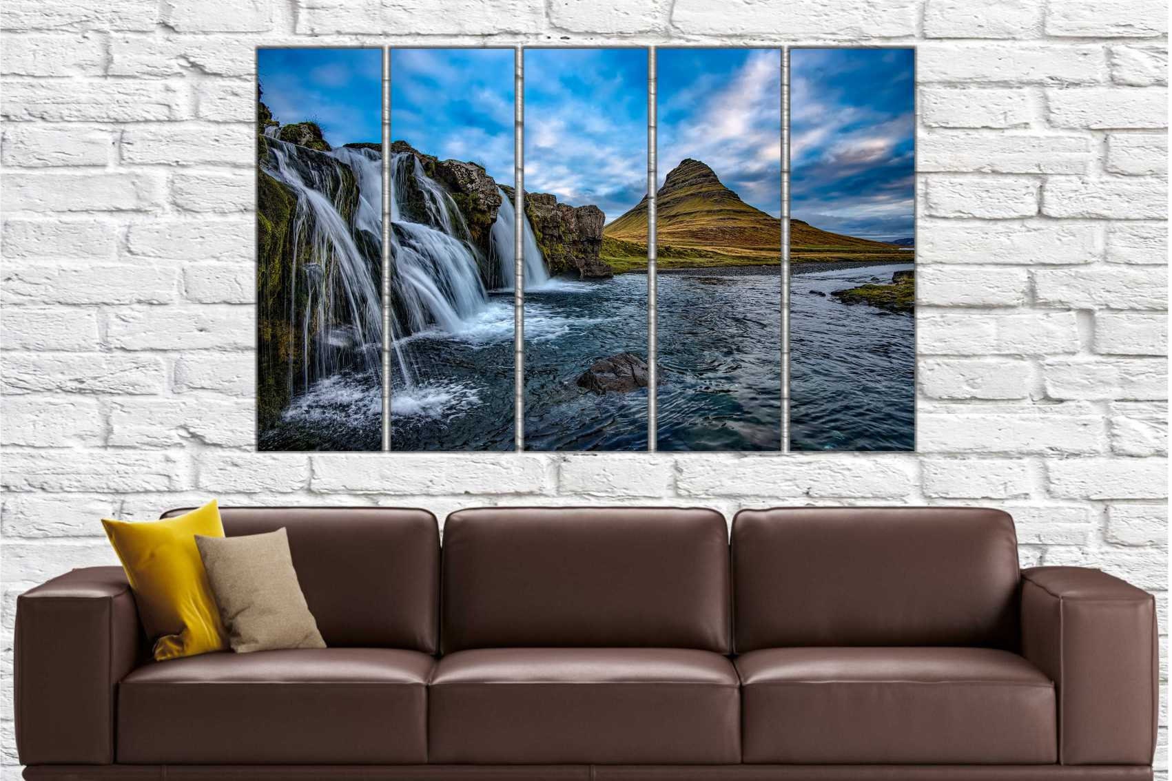 Iceland Waterfall Canvas Art, Landscape Wall Decor - Etsy