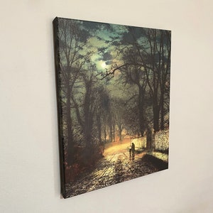 A moonlit lane - John Atkinson Grimshaw Canvas Art, Pastoral Landscape Art, Grimshaw Wall Art,Famous Painting,Reproduction Canvas Home Decor
