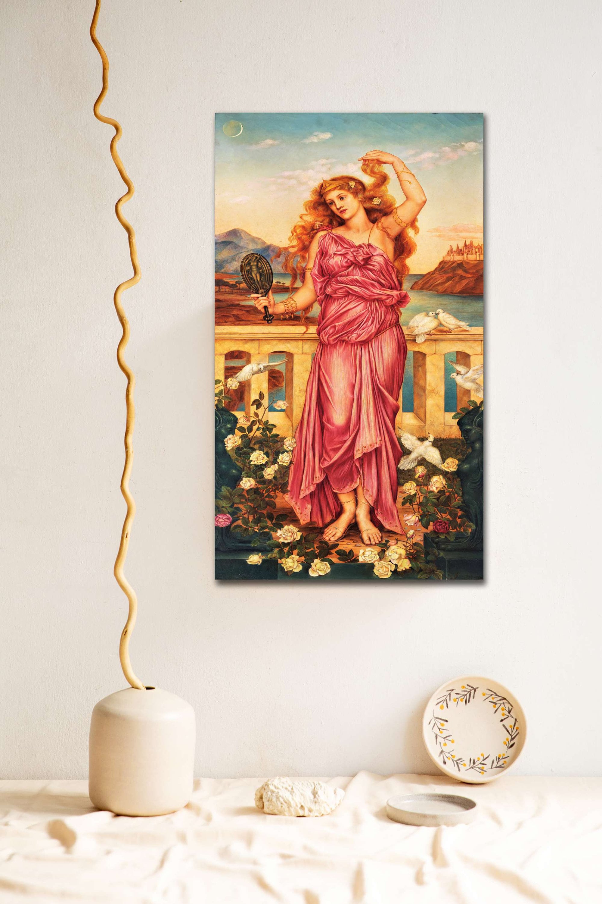 Helen of Troy Canvas Art, Evelyn De Morgan Mythological Painting