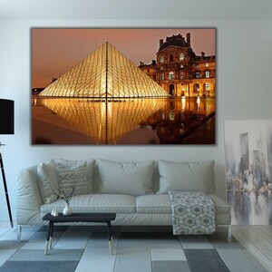 Paris Wall Art Louvre Museum Wall Art Paris Landscape Art - Etsy