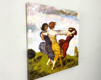 Sounds of Spring by Franz Von Stuck Canvas Art, Mythical Dance