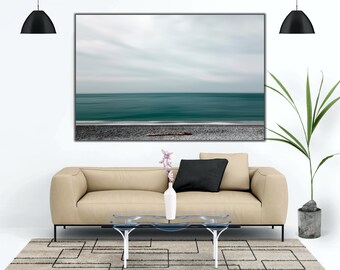 Impresión en lienzo de playa: vista tropical del océano, arte mural costero