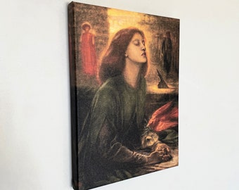 Beata Beatrix Canvas Art, stampa di Dante Gabriel Rossetti, dipinto preraffaellita