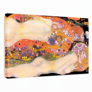 Gustav Klimt Canvas Art, Water Serpents II, Art Nouveau, Aesthetic Painting, Klimt Wall Art, Famous Paintings, Gift Idea, Reproduction Art