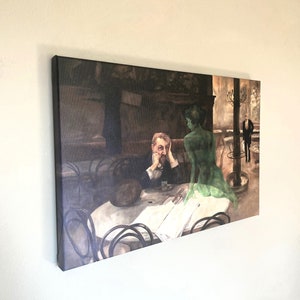 The Absinthe Drinker 1901 by Viktor Oliva Canvas Art Print, Famous Painting, Viktor Oliva Wall Art, Reproduction Canvas Art, Giclee Wall Art