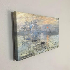 Claude Monet - Impression Sunrise Canvas Wall Art, Famous Artist Paintings, Landscape Art, Reproduction Canvas Wall Art, Monet Canvas Decor,