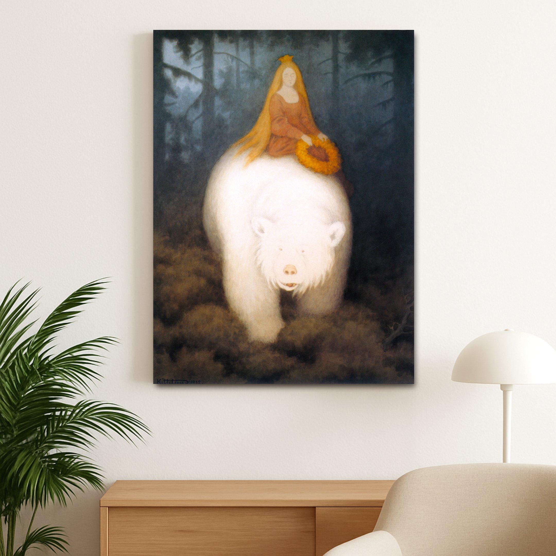 白熊王ヴァレモンのキャンバスアート：北欧のおとぎ話の風景 - Etsy 日本