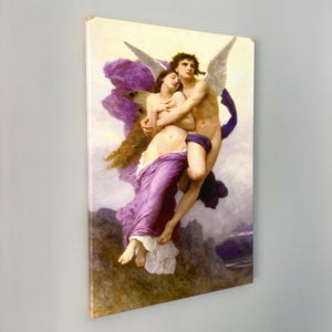 William-Adolphe Bouguereau - The abduction of Psyche Canvas Art, Mythological Painting,Eros and Psyche,Reproduction Canvas,Modern Home Decor