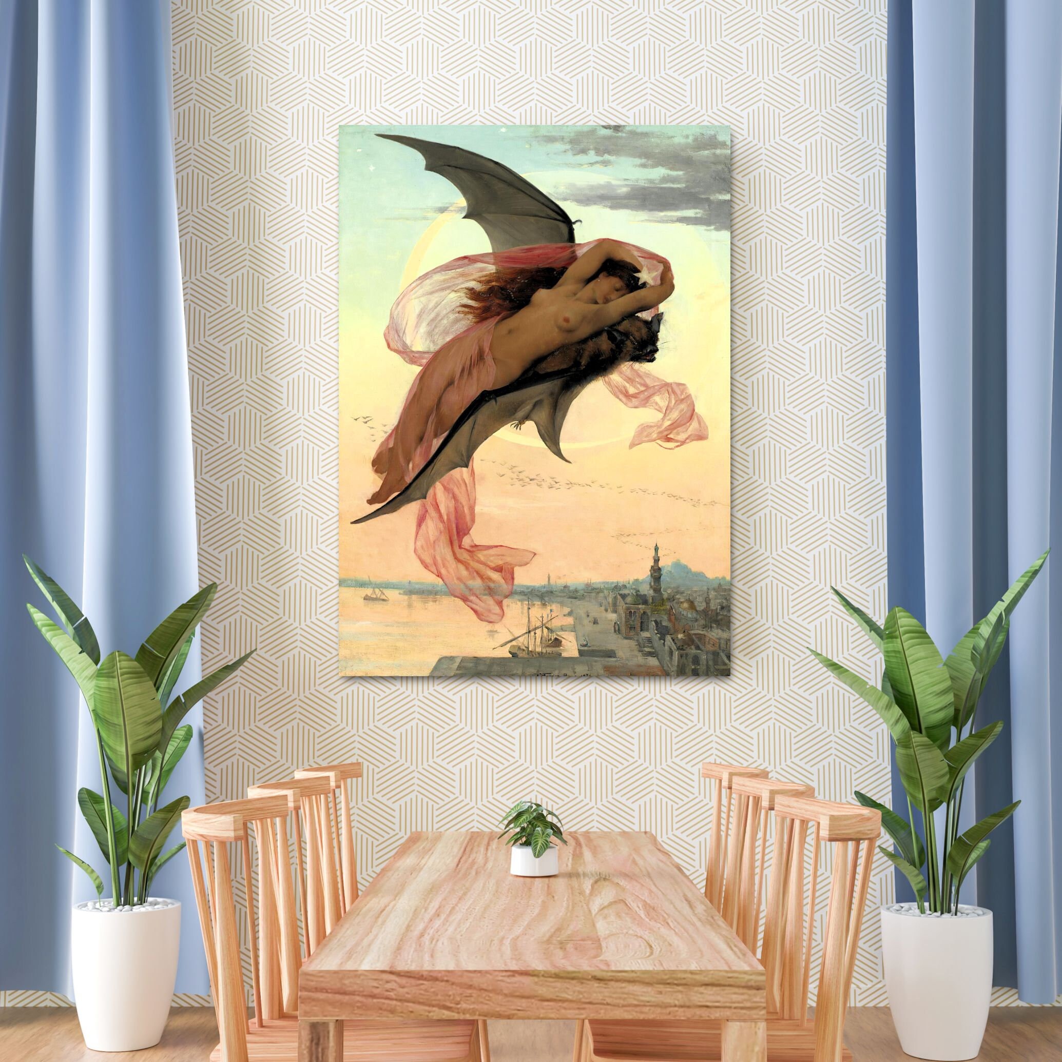 Gabriel Ferrier Moonlit Dreams Canvas Print: Mythology Angel Wall
