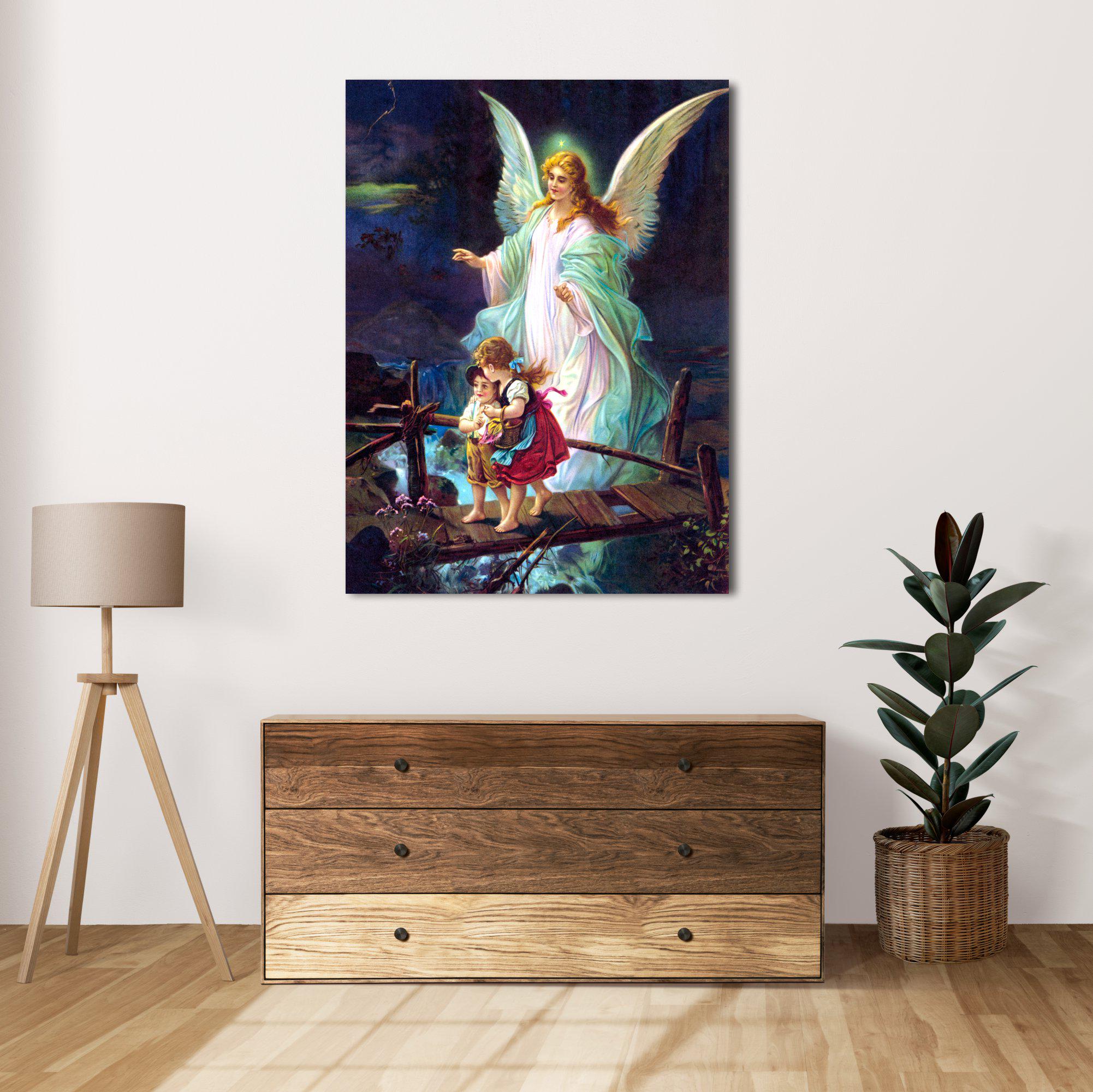 Guardian Angel by H. Zabateri Lindbergh Canvas Art | Religious