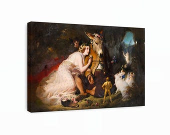 Titania and Bottom Canvas Art, Edwin Landseer Fairy Wall Art, Midsummer Night Dream Print