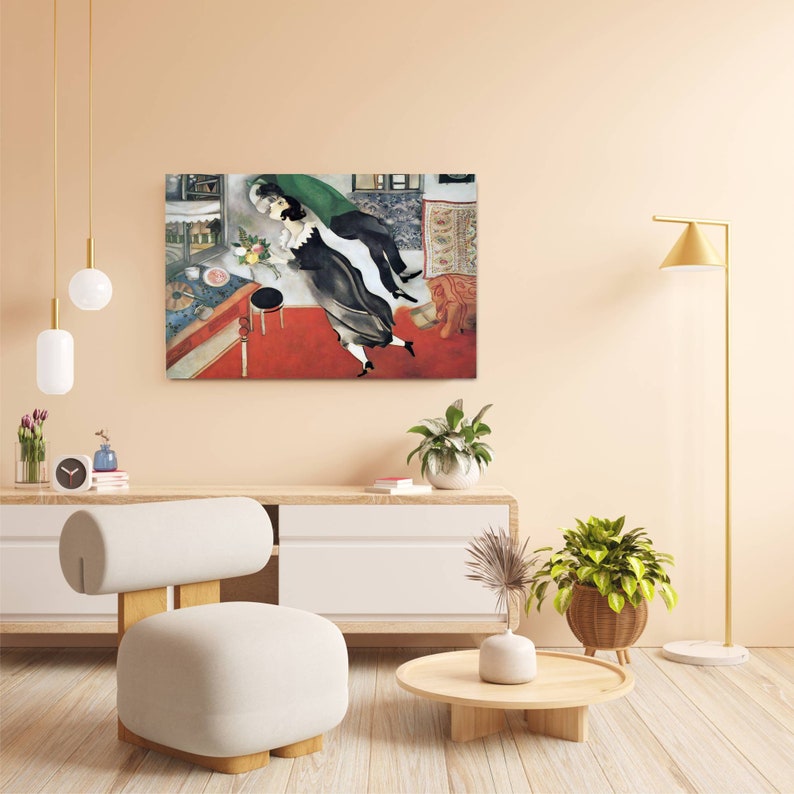 Marc Chagall Leinwanddruck „The Birthday 1915“ - naive Kunst - Home Decor 1P Total: 16"x20" inches