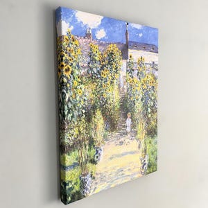 Claude Monet - O Jardim do Artista em Vétheuil Arte de Parede em Tela, Arte de Flores, Pintura Famosa, Arte de Parede de Monet, Reprodução de Tela para Decoração de Casa