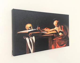 Caravaggio Saint Jerome Canvas Art: Baroque Religious Wall Decor