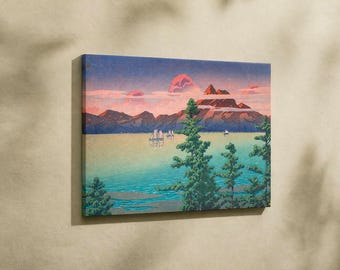 川瀬巴水「肥前・雲仙岳」（1927年）キャンバスアート、日本の風景画、壁装飾