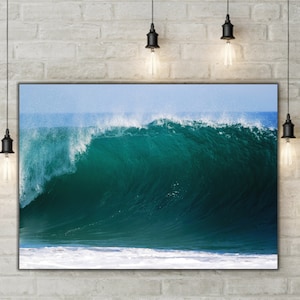 Stampa su tela con onde dell&#39;oceano / Decorazione da surf, Arte murale con oceano, Arte murale con onde del mare, Stampa su tela con acqua blu, Stampa oceano, Stampa su tela con onde, Stampa con onde