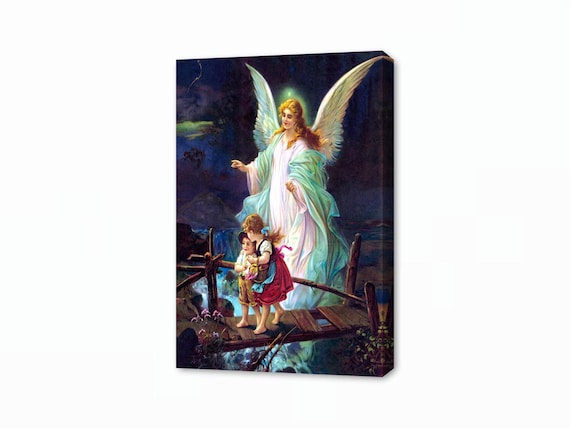 Guardian Angel by H. Zabateri Lindbergh Canvas Art | Religious