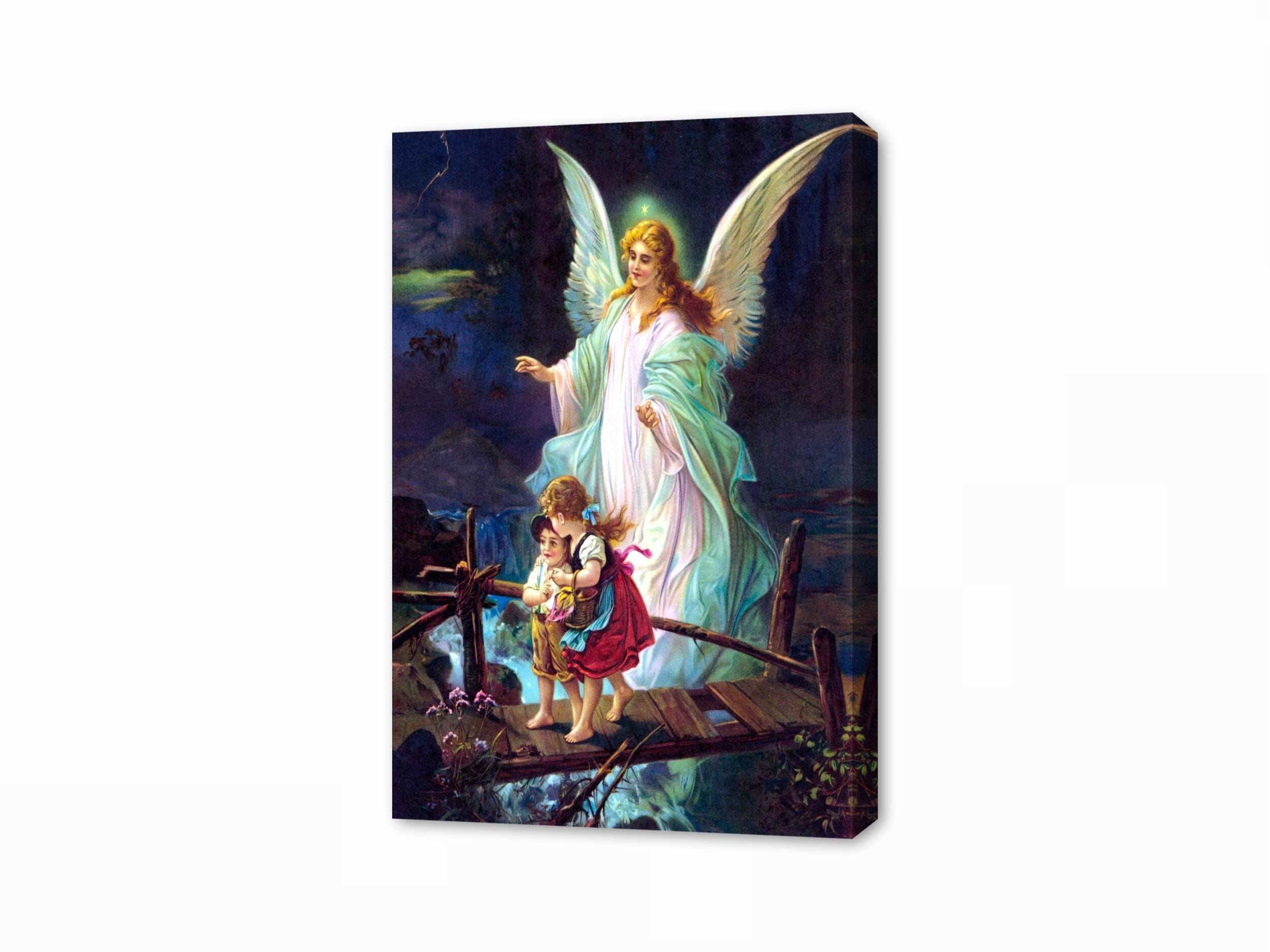 Guardian Angel by H. Zabateri Lindbergh Canvas Art | Religious