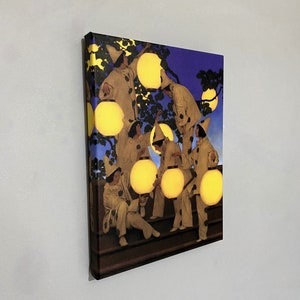 Maxfield Parrish - The Lantern Bearers Canvas Art,Circus Art, Clown Painting, Famous Painting, Reproduction Canvas Home Decor,Ready To Hang!