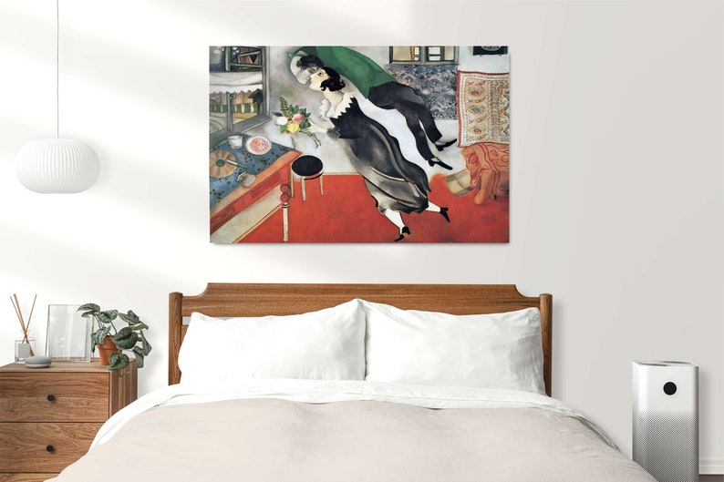Marc Chagall Leinwanddruck „The Birthday 1915“ - naive Kunst - Home Decor 1P Total: 36"x24" inches
