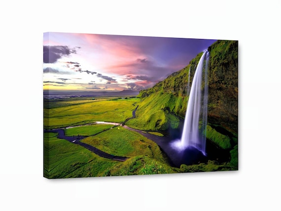 滝のキャンバスアート、風景自然壁装飾 - Etsy 日本