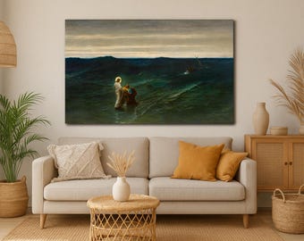 Jesus and Peter Canvas Print – Gustave Brion Bible Scene Art