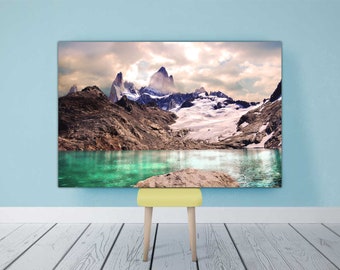 Mountain Lake Canvas Art: Large Landscape Print