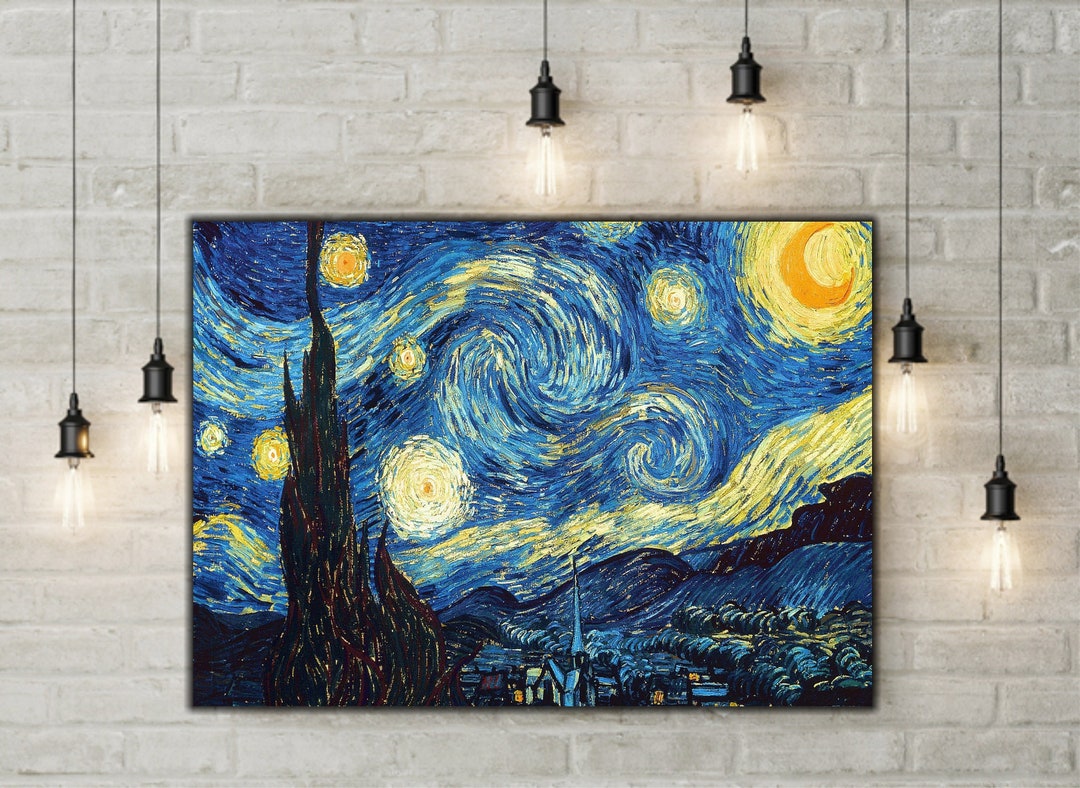 Van Gogh the Starry Night Canvas Art, Van Gogh Wall Art, Famous