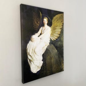 Abbott Handerson Thayer - Stevenson Memorial (1903) Canvas Art, Angel Wall Art,Angel Print,Angel Wings,Reproduction Canvas Print, Home Decor