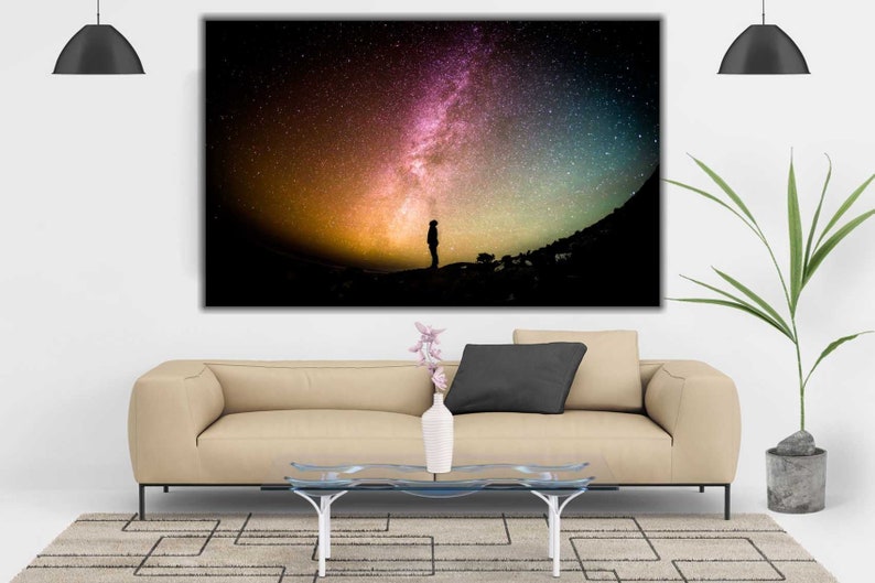 Milky way Galaxy Wall Art NASA Wall Decor Space Wall Art Outer Space Print Milkyway Galaxy Canvas Milky Way Print Space Decor