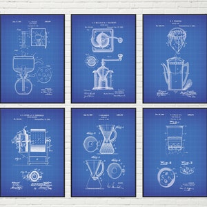 Coffee Set of 6 Coffee Patent Prints Coffee Lovers Gift (Unframed